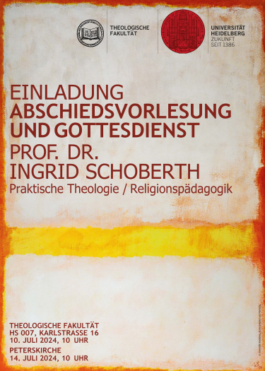 Einladung zu Abschiedsvorlesung und Gottesdienst von Prof. Dr. Ingrid Schoberth